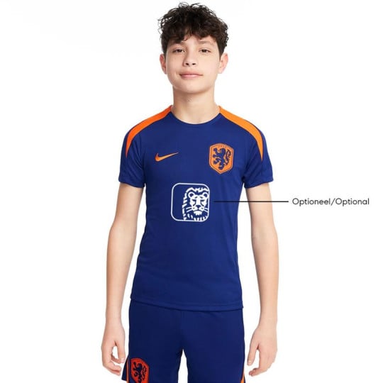 Nike Pays-Bas Strike Maillot d'Entraînement 2024-2026 Enfants Bleu Orange