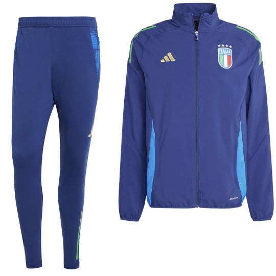 adidas Italië Presentatie Trainingspak 2024-2026 Donkerblauw Blauw Goud
