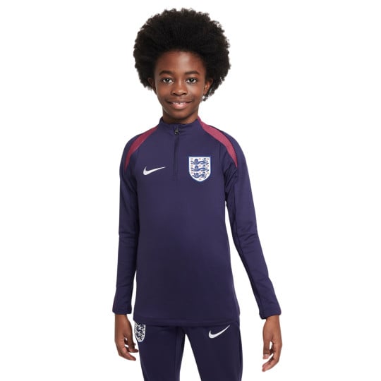 Nike Engeland Strike Trainingstrui 1/4-Zip 2024-2026 Kids Donkerblauw Rood Wit