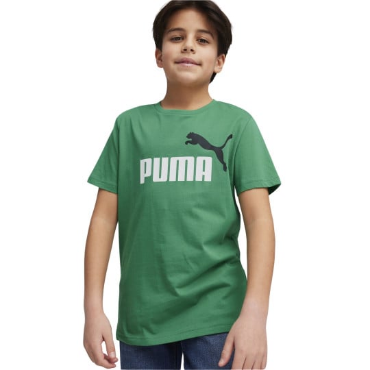 T-shirt à logo PUMA Essentials+ 2 pour enfants, vert, noir et blanc