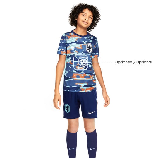Nike Nederland Pre-Match Wedstrijdtenue Uit 2024-2026 Kids Blauw Wit