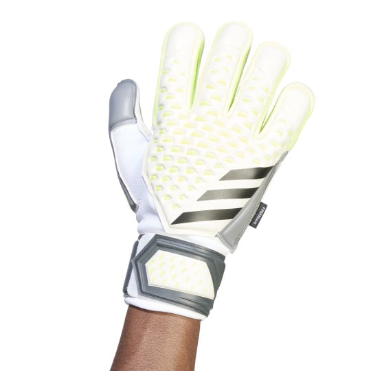 adidas Predator Match Fingersave Keepershandschoenen Wit Felgeel Grijs Zwart