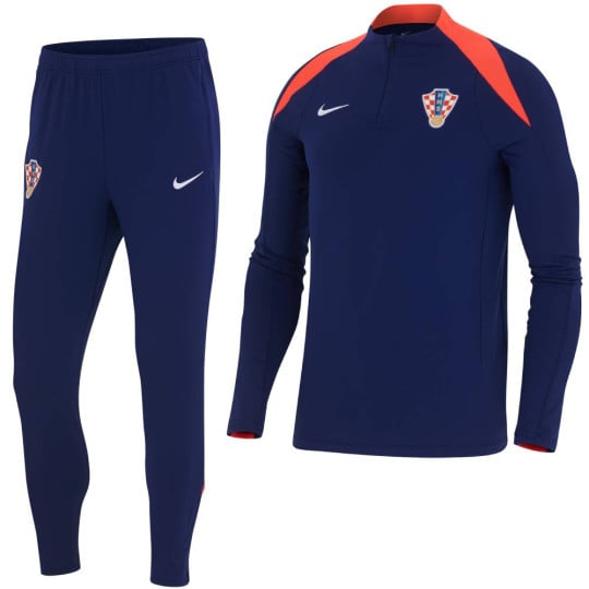 Nike Kroatië Strike Trainingspak 1/4-Zip 2024-2026 Donkerblauw Felrood