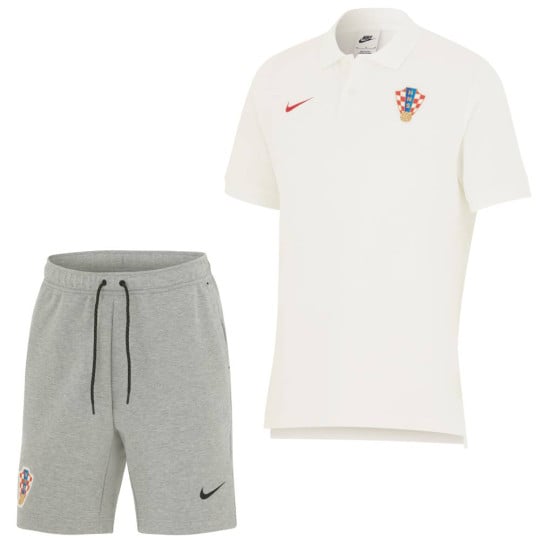 Nike Croatie Tech Fleece Ensemble Polo Matchup 2024-2026 Blanc Rouge Gris