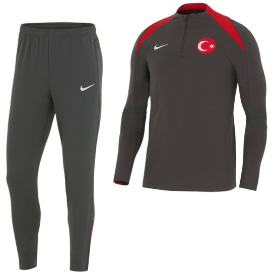 Nike Turquie Strike Survêtement 1/4-Zip 2024-2026 Gris Foncé Rouge