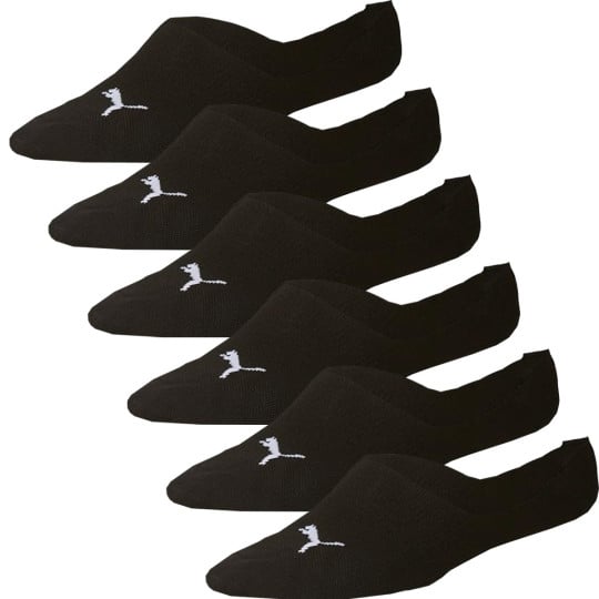 PUMA Sneaker Sokken Footie 6-Pack Zwart Wit