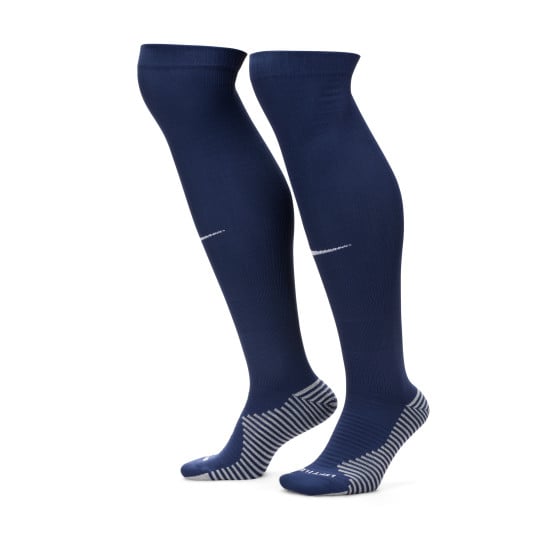 Chaussettes de football Nike Strike bleu foncé et blanc