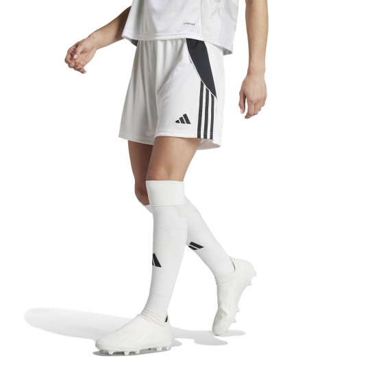 Short de football adidas Tiro 24 pour femme, blanc et noir