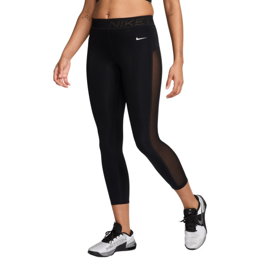 Legging de sport mi-haut Nike Pro 7/8 pour femme, noir et blanc