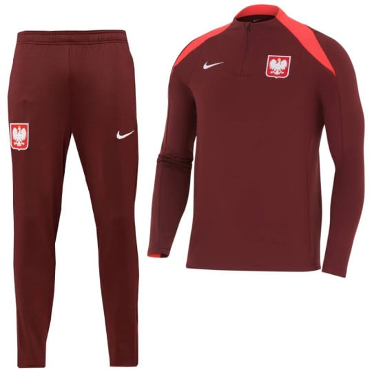 Nike Polen Strike Trainingspak 1/4-Zip 2024-2026 Bordeauxrood Felrood