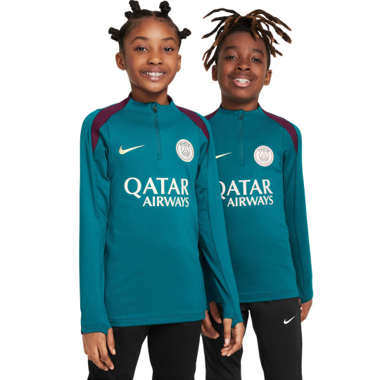 Nike Paris Saint Germain Strike Haut d'Entraînement 1/4-Zip 2024-2025 Enfants Vert Mauve Blanc Doré