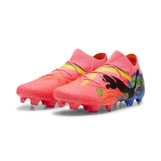 PUMA Future 7 Ultimate Neymar Jr. Gazon Naturel Gazon Artificiel Chaussures de Foot (MG) Rose Noir Bleu Vert Orange