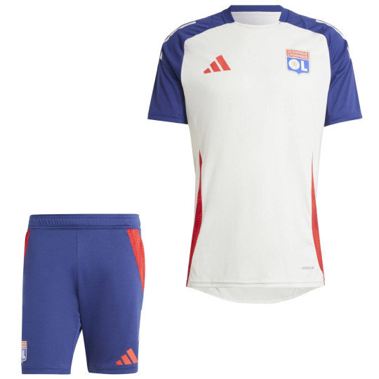 adidas Olympique Lyon Trainingsset 2024-2025 Wit Donkerblauw Rood