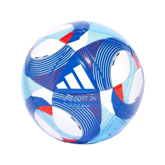 adidas OLYMPICS24 League Ballon de Foot Taille 5 Blanc Bleu Rouge