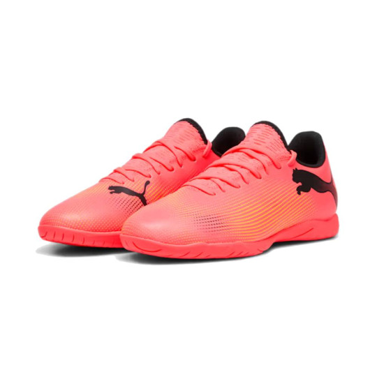 PUMA Future 7 Play Chaussures de Foot En Salle (IN) Rose Noir Orange