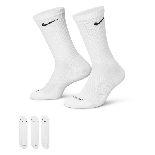 Nike Everyday Plus Cushioned Sportsokken 3-Pack Wit Zwart