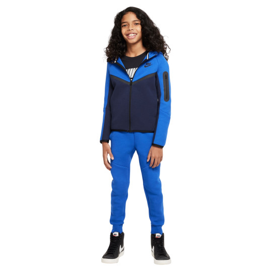 Nike Tech Fleece Sportswear Trainingspak Kids Donkerblauw Blauw Zwart