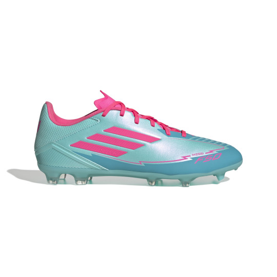 adidas F50 Messi League Gazon Naturel Gazon Artificiel Chaussures de Foot (MG) Turquoise Rose