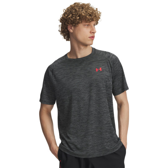 Chemise d'entraînement texturée Under Armour Tech gris noir rouge
