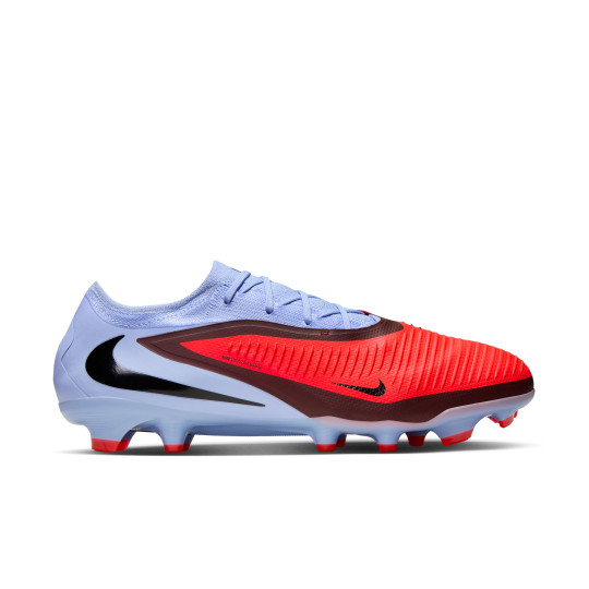 Nike Phantom 6 Low Pro Gras Voetbalschoenen (FG) Lichtblauw Felrood Zwart