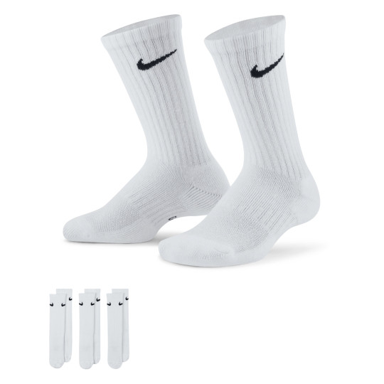 Nike Everyday Crew Sokken 3-Pack Kids Wit Zwart
