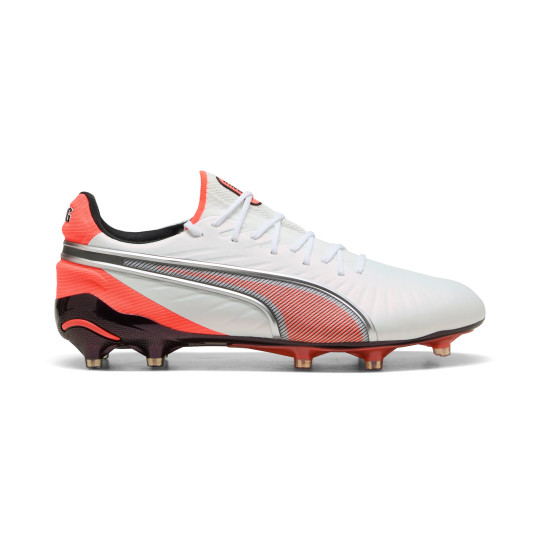 PUMA King Ultimate Grass/Artificial Grass Football Boots (MG) White Bright Red Black