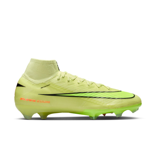 Nike Zoom Mercurial Superfly 10 Elite Gazon Naturel Chaussures de Foot (FG) Jaune Jaune Néon Orange