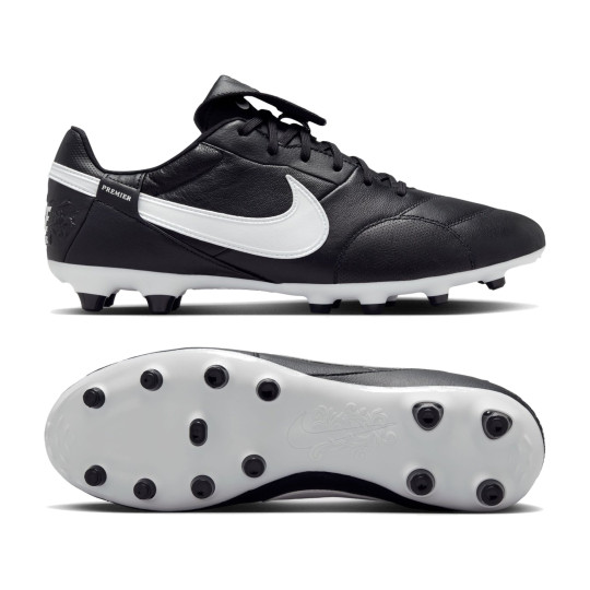 Nike Premier III Gras Voetbalschoenen (FG) Zwart Wit Zwart