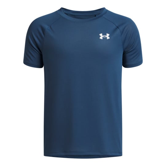 Chemise d'entraînement Under Armour Tech 2.0 pour Enfants, bleu foncé et blanc