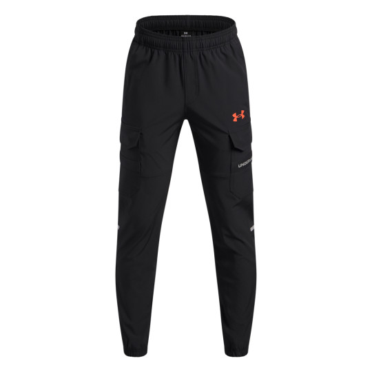 Pantalon cargo utilitaire tissé Under Armour Tech pour Enfants, noir, gris foncé, rouge