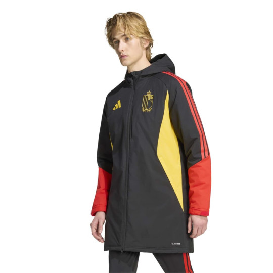adidas België Lange Winterjas 2026-2028 Zwart Geel Rood