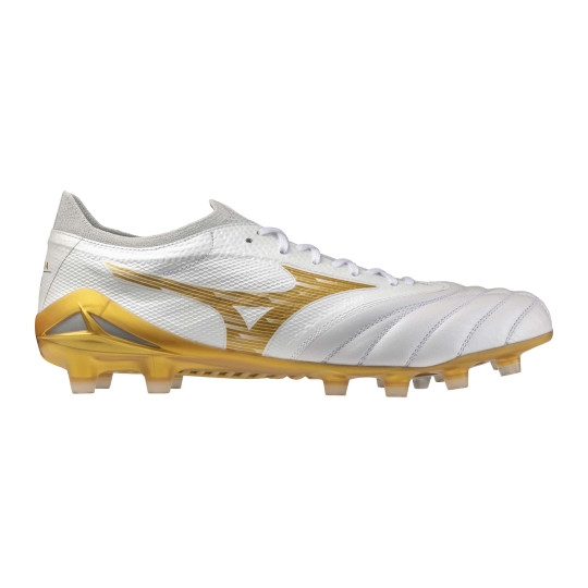 Mizuno Morelia Neo IV Beta Elite Grass Football Boots (FG) White Gold Silver