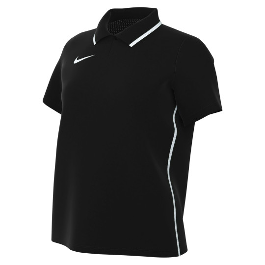 Polo Nike Dri-FIT Park 26 1/4 Bouton pour Femmes, noir et blanc
