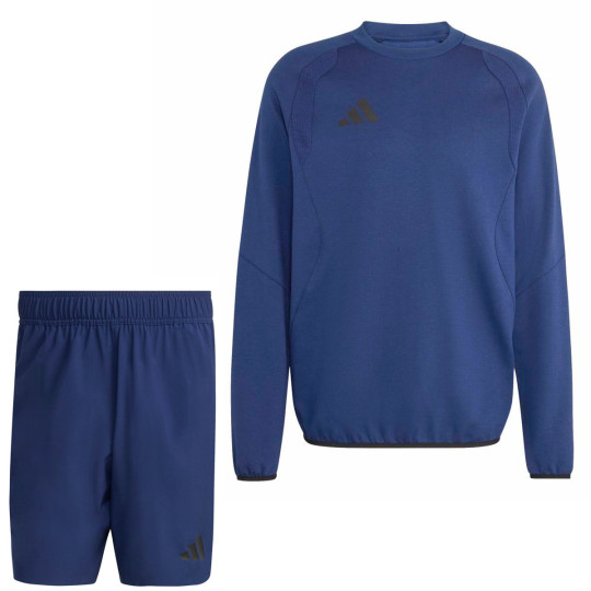 adidas Tiro Travel Jogging Suit Short Pants Dark Blue Black