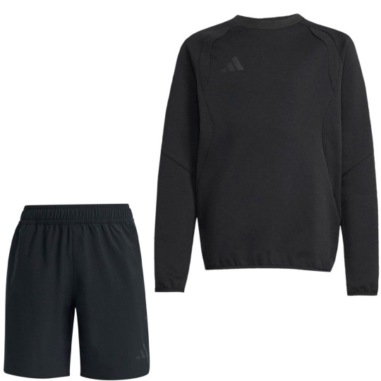 adidas Tiro Travel Joggingpak Korte Broek Kids Zwart