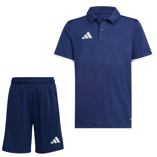 adidas Entrada 26 Polo Trainingsset Kids Donkerblauw Wit