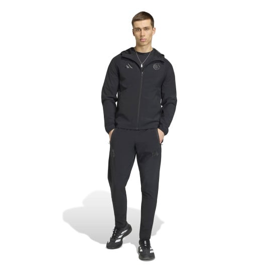 adidas Real Madrid Tiro Travel Full Zip Tracksuit 2025-2026 Black