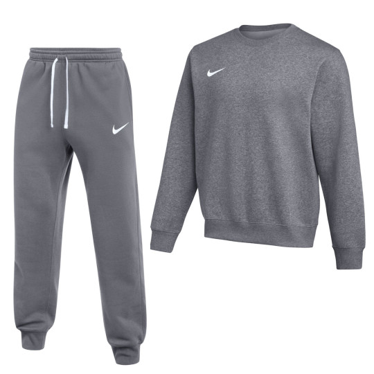 Nike Park 26 Fleece Crew Jogging Suit Dark Grey White