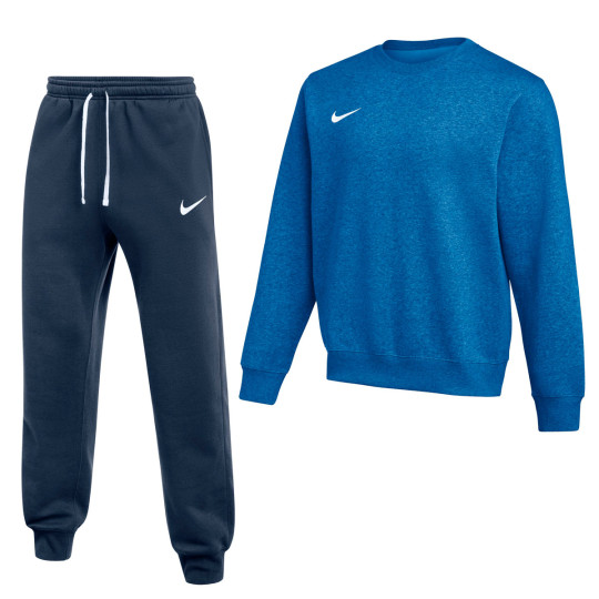 Nike Park 26 Fleece Crew Jogging Suit Blue Dark Blue