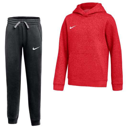 Nike Park 26 Fleece Pullover Hoodie Sweatsuit Kids Red Black