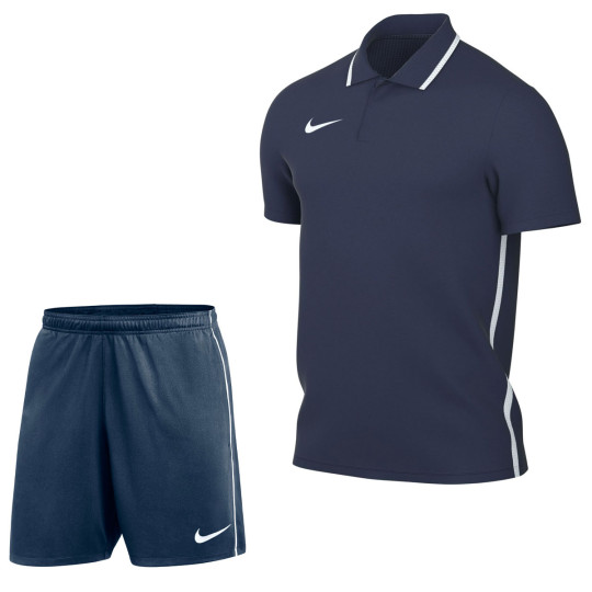 Ensemble d'entraînement Nike Dri-FIT Park 26 Polo bleu foncé et blanc