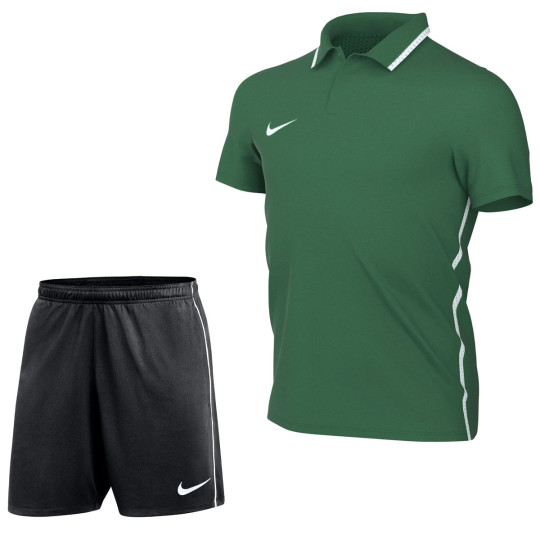 Nike Dri-FIT Park 26 Polo Training Set Kids Dark Green Black