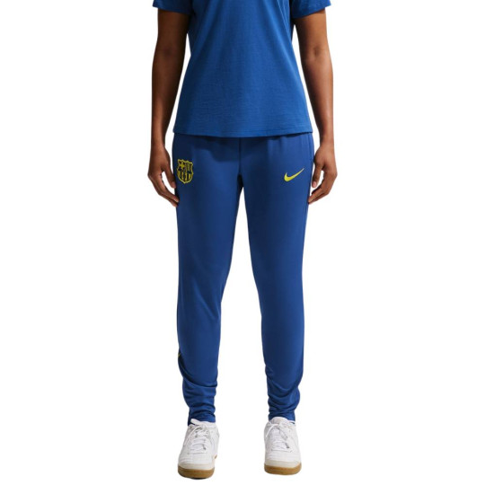 Pantalon d'entraînement Nike FC Barcelona Strike 2025-2026 pour femmes, bleu foncé, jaune vif