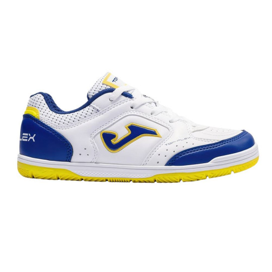 Joma Top Flex Zaalvoetbalschoenen (IN) Kids Wit Blauw Geel