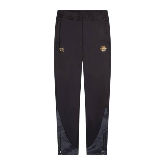 Pantalon d'entraînement Cruyff Defense pour enfants, noir, gris foncé, doré