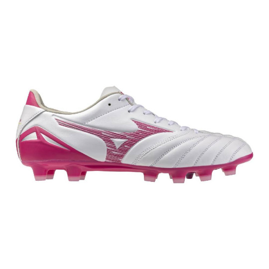 Mizuno Morelia Neo IV Pro Gras Voetbalschoenen (FG) Wit Roze