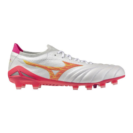 Mizuno Morelia Neo IV Beta Japan Gras Voetbalschoenen (FG) Wit Roze Oranje