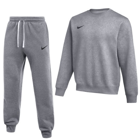 Nike Park 26 Fleece Crew Jogging Suit Grey Black