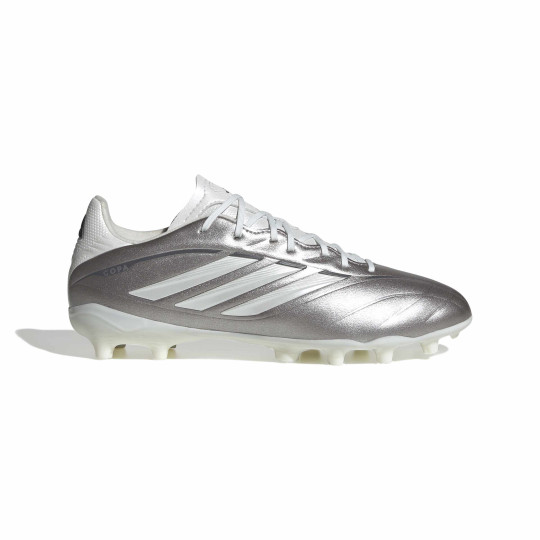 adidas Copa Pure IV League Gras Voetbalschoenen (FG) Kids Zilver Wit Donkergrijs