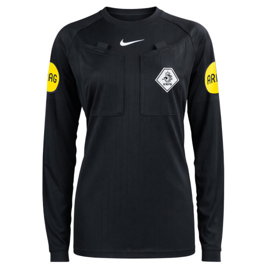 Nike KNVB Scheidsrechtersshirt 2026-2028 Lange Mouwen Dames Zwart Wit